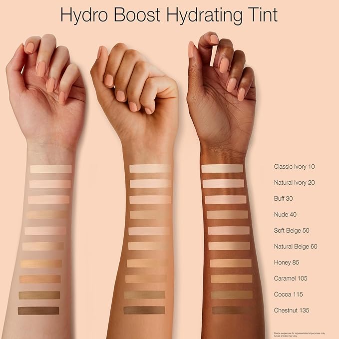 Neutrogena Hydro Boost Hydrating Tint Foundation Makeup for Dry Skin, with Hyaluronic Acid, Lightweight Oil-Free Water Gel, Non-Comedogenic, 30 Buff Color, 1.0 fl. oz
