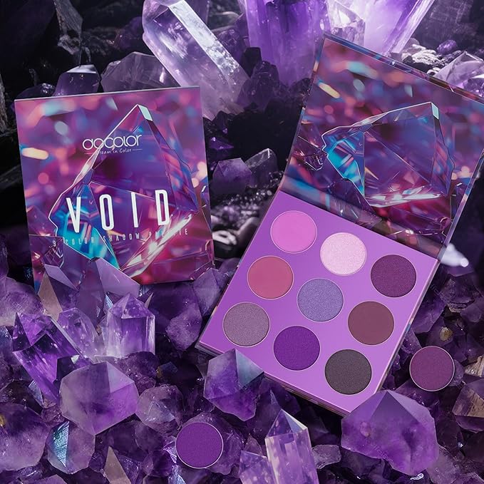 docolor Eyeshadow 9 Colors Purple Eyeshadow Palette High Pigmented Blendable Matte & Glitter Shimmer Finishes, Long Lasting Mauve Eye Makeup for Christmas Party Music Festivals