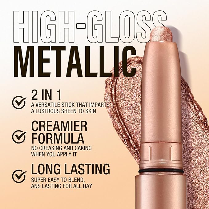 Jolilab Eyeshadow Stick Set, 8 Colors Matte Professional Bright-Colored Contouring and Highlight Eyeshadow Stick, Cream Waterproof Long Lasting High Pigmented Eye Shadow. (8, Set F)