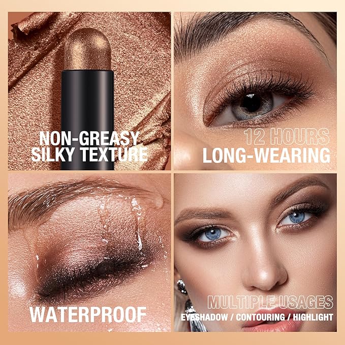 Jolilab Eyeshadow Stick Set, 8 Colors Matte Professional Bright-Colored Contouring and Highlight Stick, Cream Waterproof Long Lasting High Pigmented Eye Shadow. (8, A1)