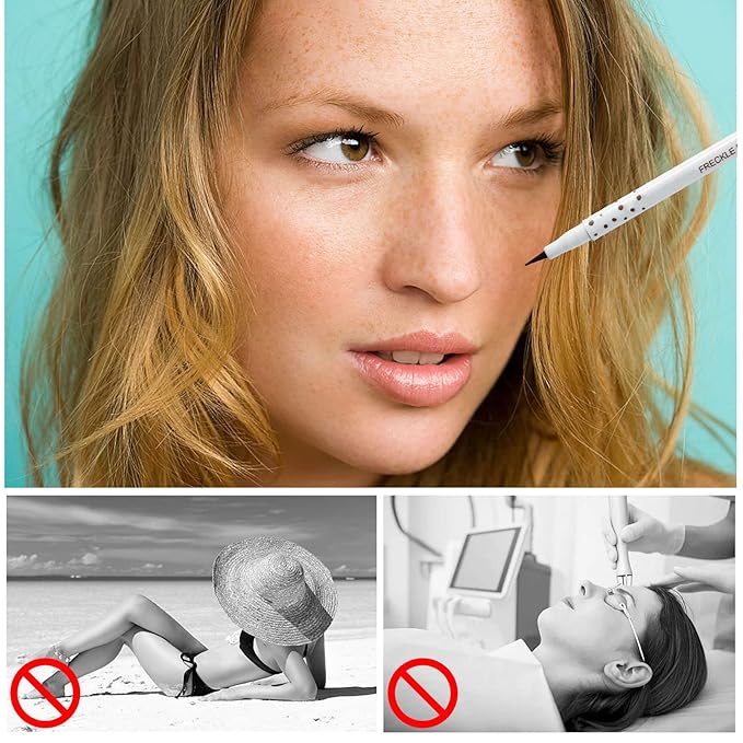 Freckle Pen, Freckle Makeup Pen for Face, Waterproof Long Lasting Quick Dry Faux Freckle Pen, Soft Artificial Freckles Makeup Face Decoration, Create Natural Sunkissed Skin (Chestnut)