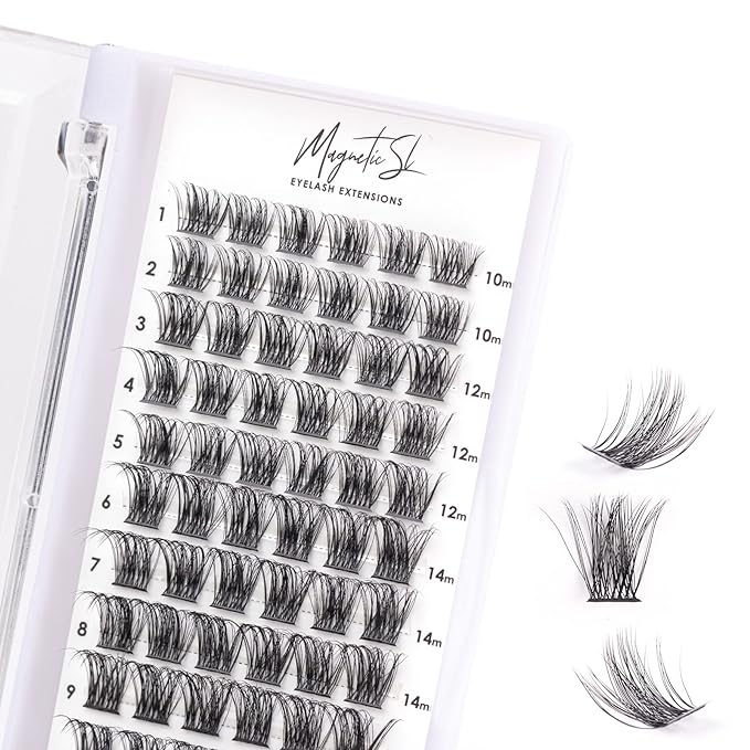 Cluster Lashes 72 Individual Lashes Clusters Eyelash Extensions False Eyelashes DIY Lash Extension Kit Reusable False Eyelashes Natural Look Mix 10-16mm C D Curl-DM17