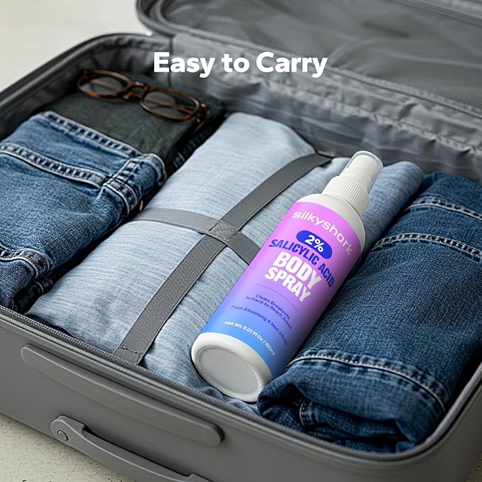 Salicylic Acid Spray (5.07 Fl Oz), 2% Salicylic Acid Body Spray, Body Acne Treatment for Bacne, Blackheads & Blemishes, Back & Chest Acne Spray for Face & Body, 360° Mist for All Skin Types