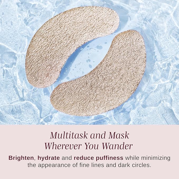 Wander Beauty Baggage Claim - Rose Gold & Gold Foil Under Eye Patches For Dark Circles and Puffiness - Under Eye Mask Depuffs & Firms - Brightening Eye Mask for Under Eye Bags (2 Pack)