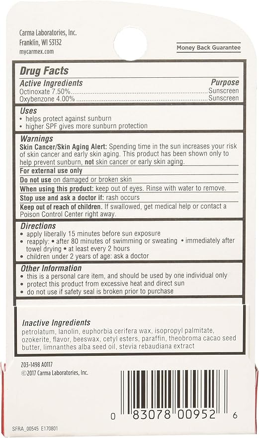 Carmex Lip Balm Stick, Strawberry, 3 Count