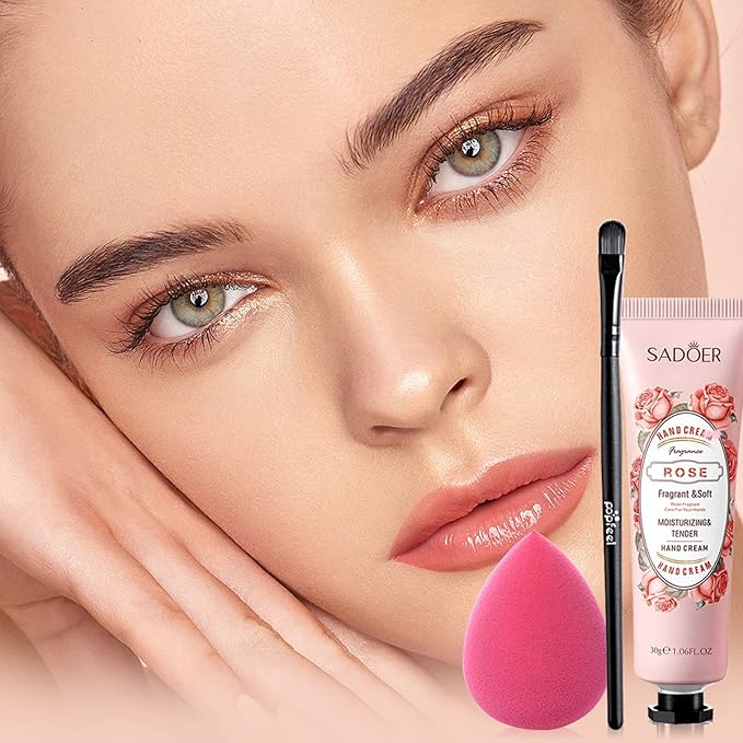 All-in-one Holiday Makeup Gift Set | Full Makeup Kit for Women Multipurpose Essential Bundle Include Eyeshadow Palette Lipstick Blush Concealer Face Powder Eyeliner Mascara Lipgloss Brush