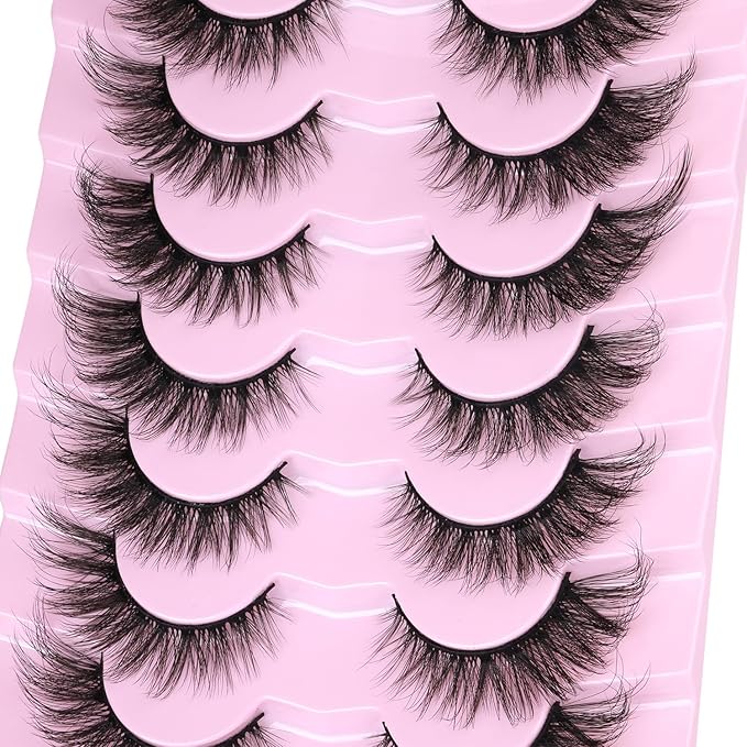 False Lashes Natural Look Faux Mink Eyelashes Wispy Fox Eye Lashes That Look Like Extensions 3D Mink Lashes Natural Strip Lashes Pack by Kiromiro