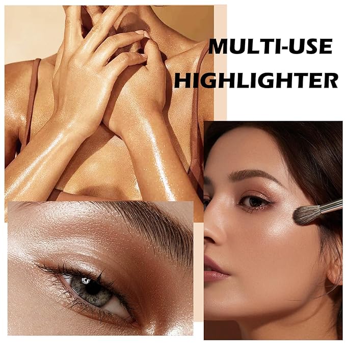 Boobeen Highlighter Makeup Palette, Baked Highlighter Bronzer Powder Palette, Shimmer Illuminator Contour Highlighter Powder for Face, Pearl Shine Shades Waterproof Long Lasting