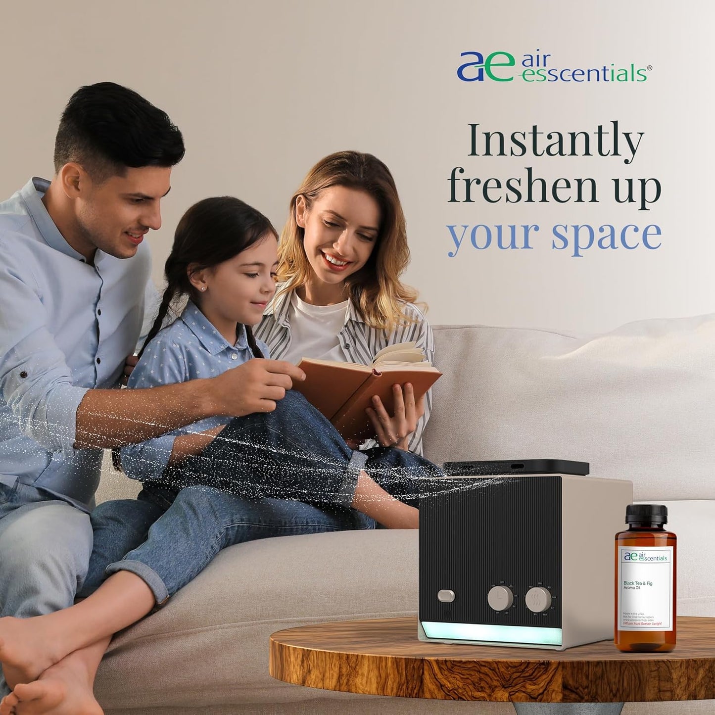 Black Tea & Fig Aroma Oil, Essential Oils Blend for Diffusers & Scent Machines, Herbal Fruity Blend and Amber, Aromatherapy, Cold Air Diffuser Compatible, 300 mL