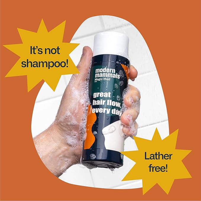 Modern Mammals Men's Shampoo Alternative I Sulfate Free CoWash I Enhances Natural Hair Volume I Lather Free, Cleansing, Hydrating, Replaces Conditioner, 2 in 1, I Barber Recommended, (8oz)