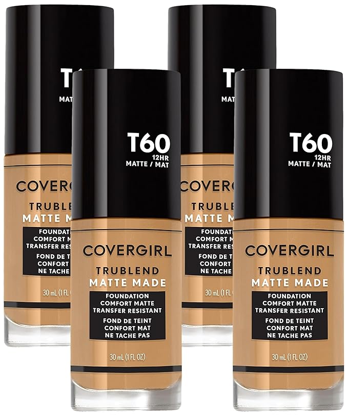 COVERGIRL TruBlend Matte Made Liquid Foundation, Warm Sun (Pack of 4)