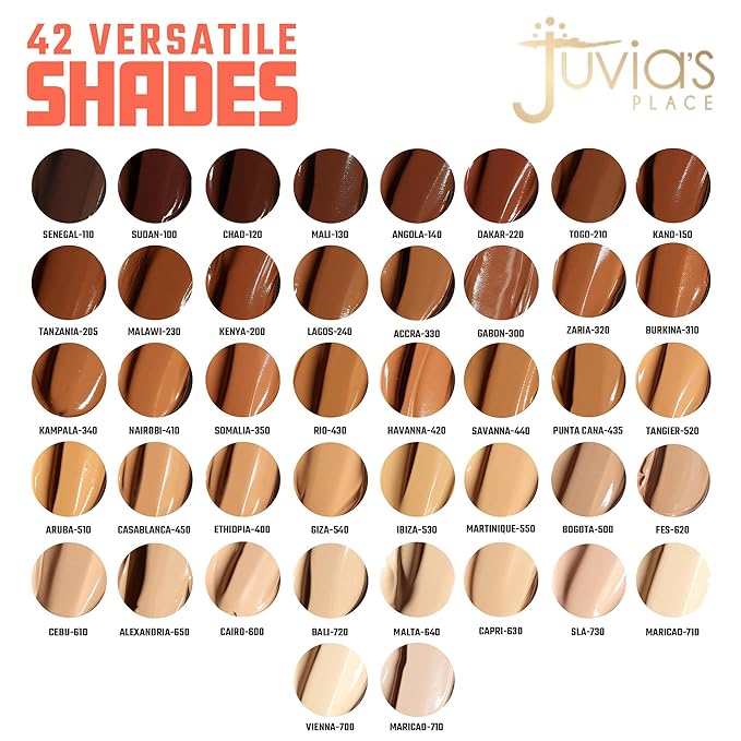 Juvia's Place I Am Magic Velvety Matte Liquid Foundation 220 - Dakar - Deep Dark w/Warm Undertone, Makeup Foundation Full Coverage, Lightweight, Long Wear, Velvety Matte Finish