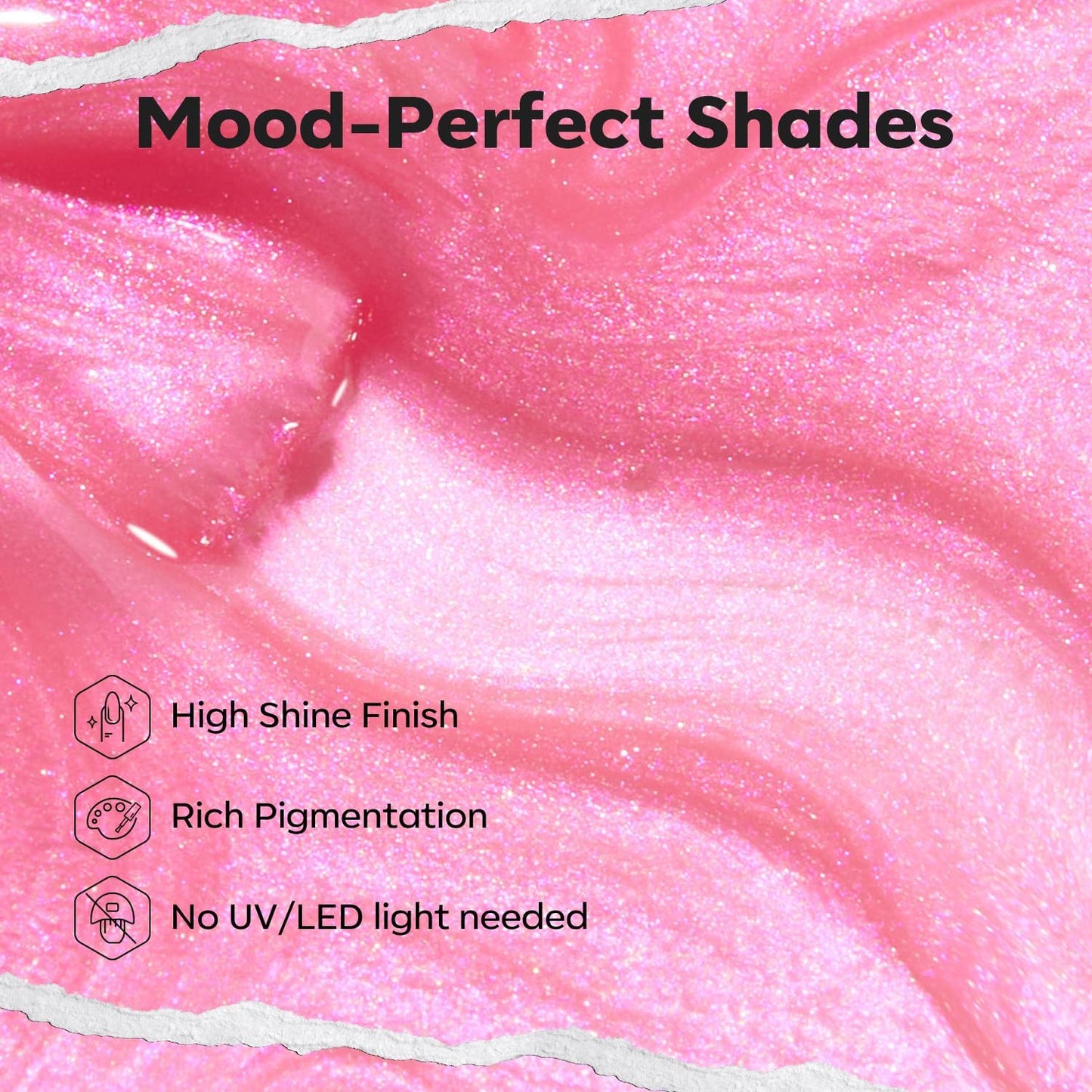 modelones Shine Pink Nail Polish, 15ml Shimmer Pearl Pink Nail Polish Quick Dry Nail Lacquer Strengthener Long Last Shine Fingernail Toe Nail Art DIY Home Travel Manicure Gift for Women Girls