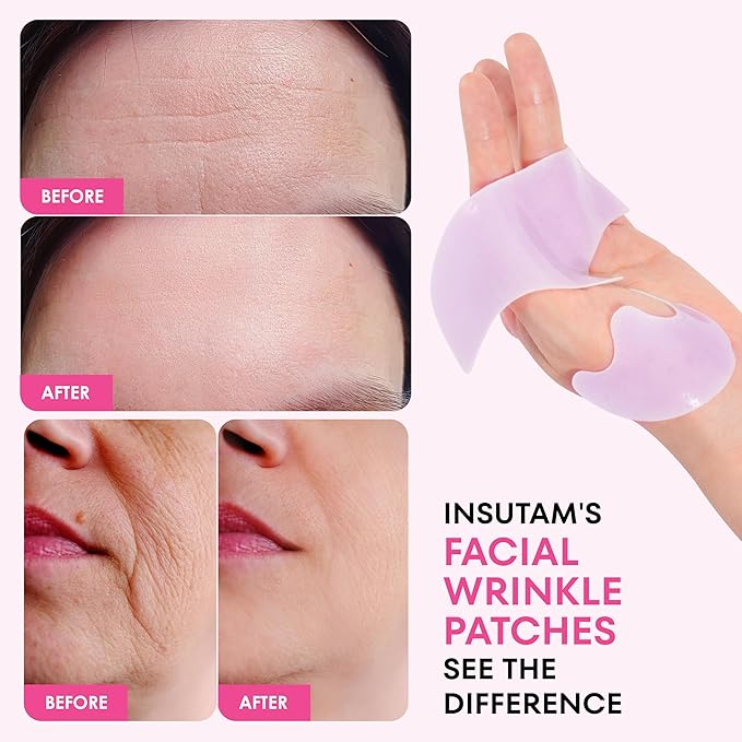Forehead Wrinkle Patches for Anti-wrinkles: Overnight Face Wrinkles Patches to Lift Smile Lines for Women (PINK)