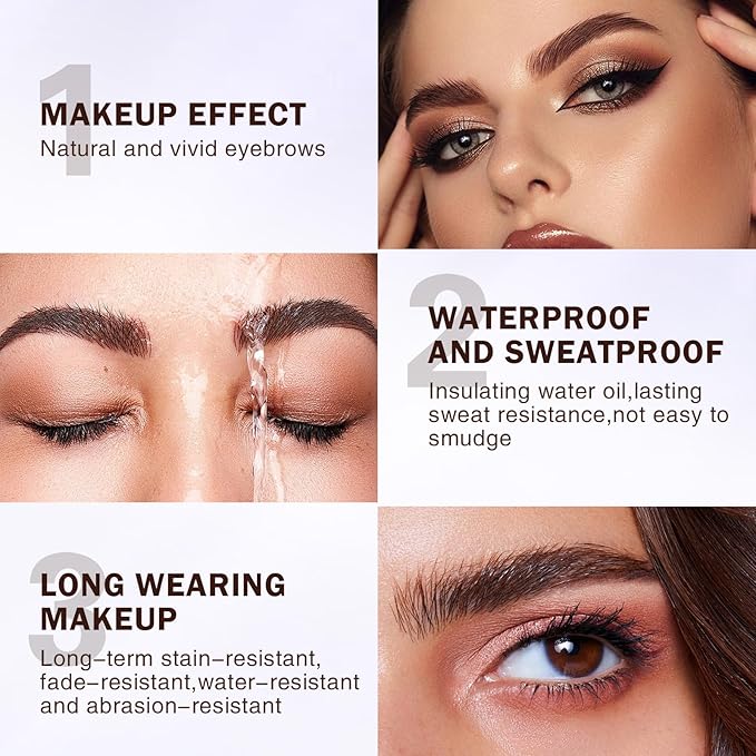 2025 New Tattoo Eyebrow Gel Easy Peel Off for Women, Upgrade Eyebrow Tattoo Peel Off, Transfer-proof Eyebrow Gels Waterproof for All Skin Types (Dark brown)