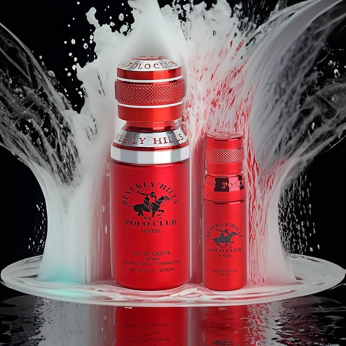 Beverly Hills Polo Club Cologne for Men Bonus Pack Designer Eau De Toilettes 3.4oz + 0.5oz 2 count (Ignite)