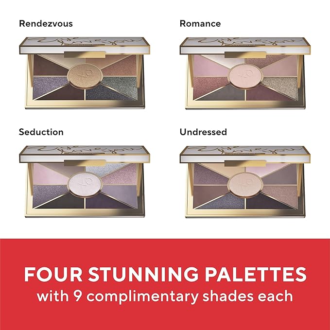 Mirabella Eye Love You Neutral Shimmer Eyeshadow Palette - Makeup Palette w/Ultra Pigmented Pressed Powders, Creamy Matte & Shimmer Pink Eyeshadow Shades - Romance