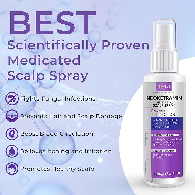 Neoketramin Anti Fungal Scalp Spray | Dandruff Treatment for Dandruff, Psoriasis & Folliculitis | Antifungal & Itchy Scalp Treatment for Dry, Irritated Scalp | Relief for Yeast Infections & Ringworm