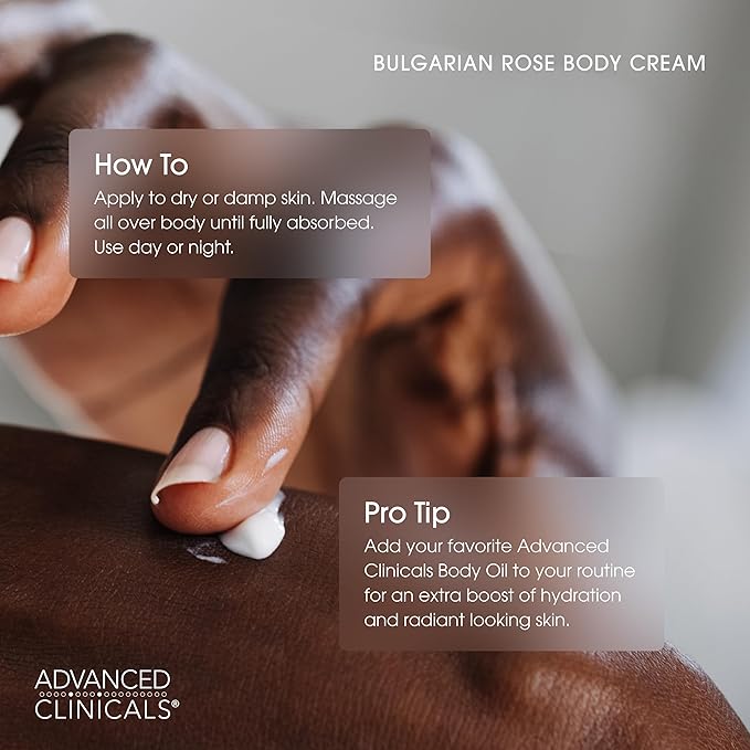 Advanced Clinicals Bulgarian Rose Lotion For Women | Rose Scented Vitamin C Body Lotion Cream | Anti Aging Vitamin E Moisturizer Body Butter Improves Look Of Sagging Dry Skin & Texture, 16 Oz, 2-Pack