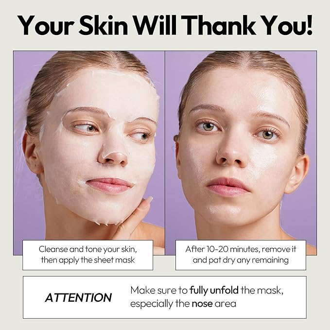 LAPCOS Collagen Sheet Mask, Firming Daily Face Mask with Collagen Peptides for Anti-Aging, Helps to Minimize Wrinkles, Restores Skin Elasticity & Firmness, Korean Beauty Favorite, 5-Pack