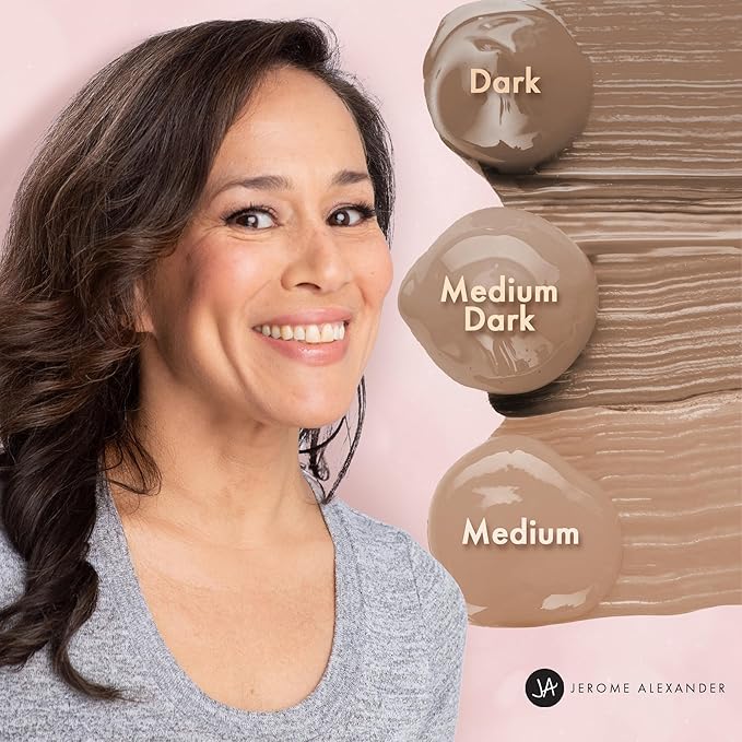 MagicMinerals AirCushion Foundation & Liquid Silk Primer by Jerome Alexander, Makeup with Skincare Active Ingredients, Full Buildable Coverage (Dark)