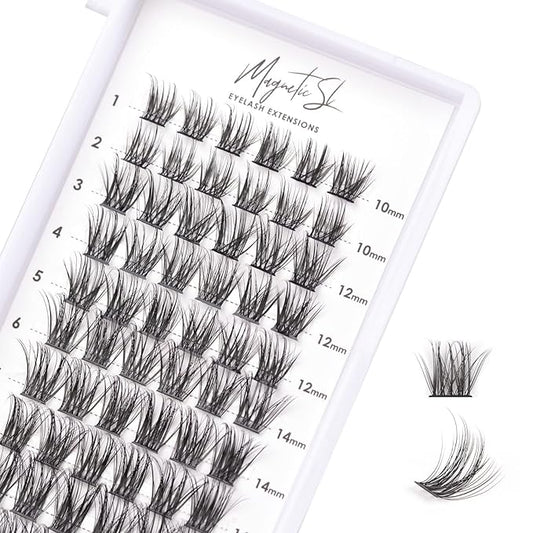 Cluster Lashes 72 Individual Lashes Clusters Eyelash Extensions False Eyelashes DIY Lash Extension Kit Reusable False Eyelashes Natural Look Mix 10-16mm C D Curl-DM06