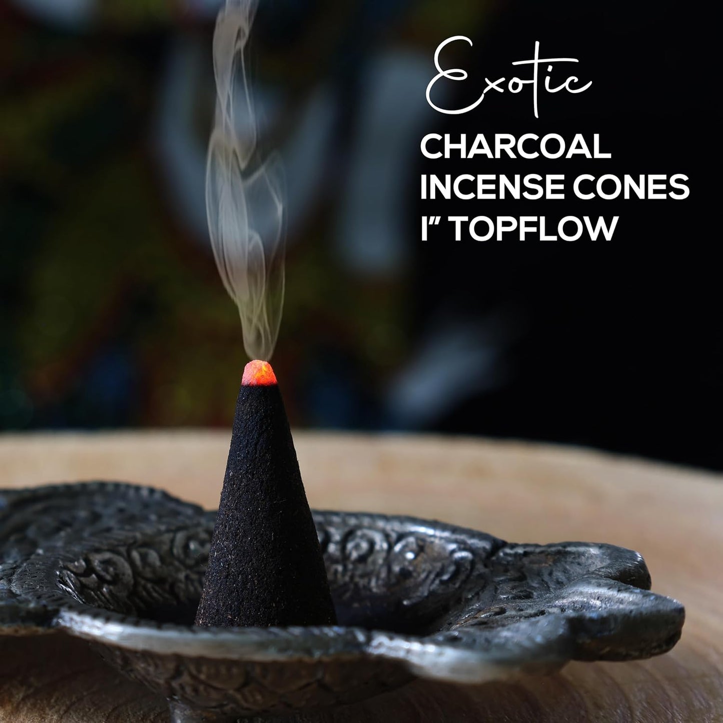 Jamaican Fruit Charcoal Incense Cones 1" TOPFLOW - 100 Pack - Natural Scented Cones Handmade Hand Dipped