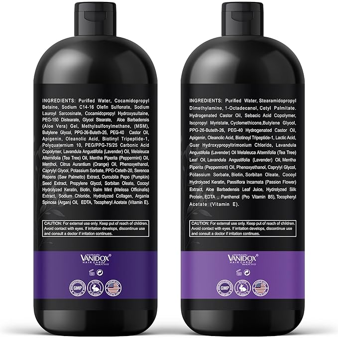 Tea Tree Shampoo and Conditioner Set with Lavender and Mint | DHT Blockers | With 100% Pure Tea Tree Oil for Itchy, Dry Scalp | Sulfate & Paraben Free | For Men & Women | 16 fl oz Each