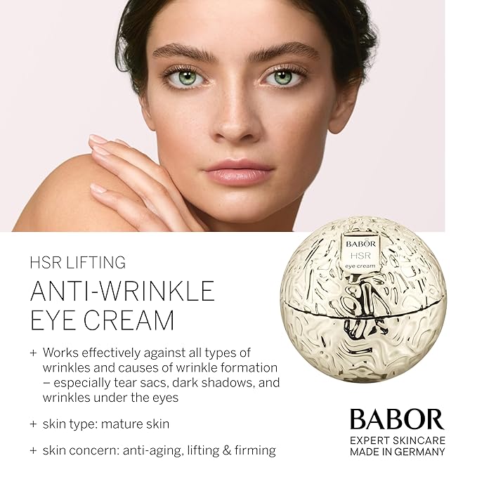 BABOR HSR Lifting Eye Cream, Anti Aging Eye Cream Instantly Minimizes Wrinkles Bags & Dark Circles, Eyelid Cream, Infused with Collagen to Smooth and Firm Under Eye, 1 oz