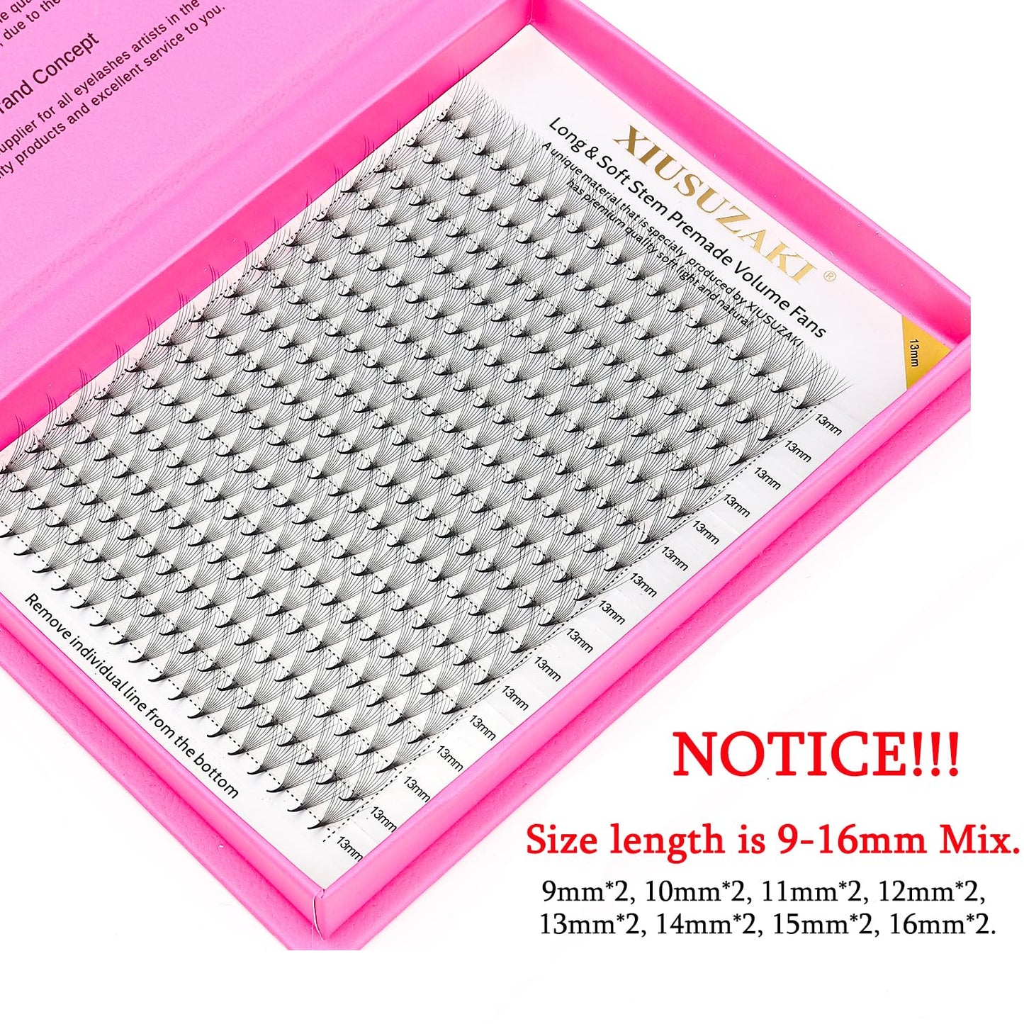 Premade Fans Eyelash Extensions 12D Volume Lash Extensions 0.05 Thickness Eyelash Extension C Curl Premade Lash Fans Mix 9-16mm Fluffy Soft Handmade Lash Fan(12D-0.05-C,9-16mm)