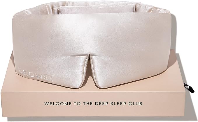 DROWSY Silk Sleep Mask. Face-Hugging, Padded Silk Cocoon for Luxury Sleep in Total Darkness. (Dusty Gold)
