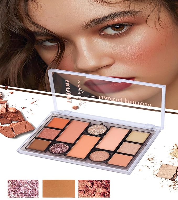 12 Colors Mini Glitter Eyeshadow Makeup Palette, Sexy Purple Shimmer Blush Highly Pigmented, Waterproof&Long Lasting paletas de sombras para de ojos, Quick Create a Flawless Look (03)