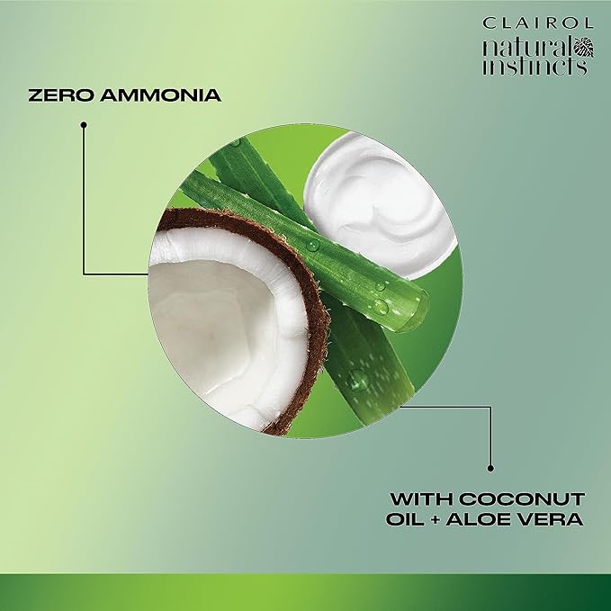 Clairol Natural Instincts Demi-Permanent Hair Dye, 6A Light Cool Brown Hair Color, Pack of 3