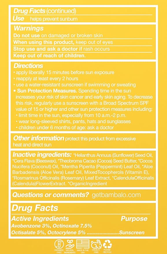 4-Pack Peppermint SPF 15 Lip Balm - Organic Ingredients, Broad Spectrum UVA/UVB Protection - Hydrating & Moisturizing, USA Made