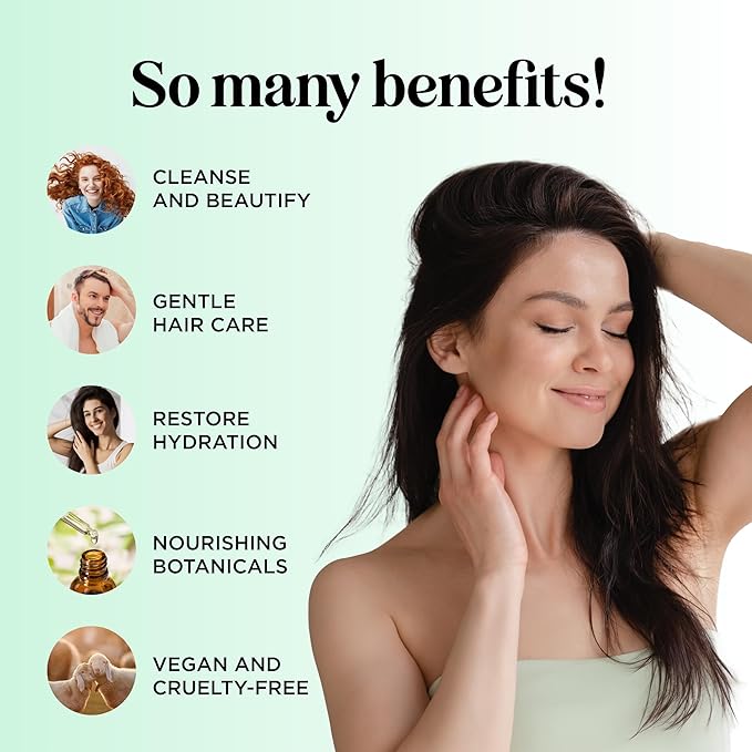 Shampoo and Conditioner for Oily Hair and Scalp - Sulfate and Paraben Free Shampoo and Conditioner Set for Oily Hair with Deep Cleansing Tea Tree Oil - Vegan Color Safe & Cruelty Free (16 Fl Oz)