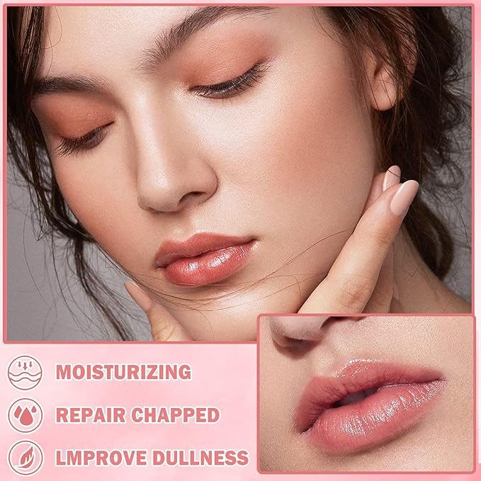 2PCS Bee Lip Balm Honey Pot,Honey Lip Balm With Honey Spoon,Honey Lip Mask Moisturizing Hydrating Prevents Dry and Chapped Lips,Lip Exfoliating Bee Lip Balm（Honey+Strawberry）