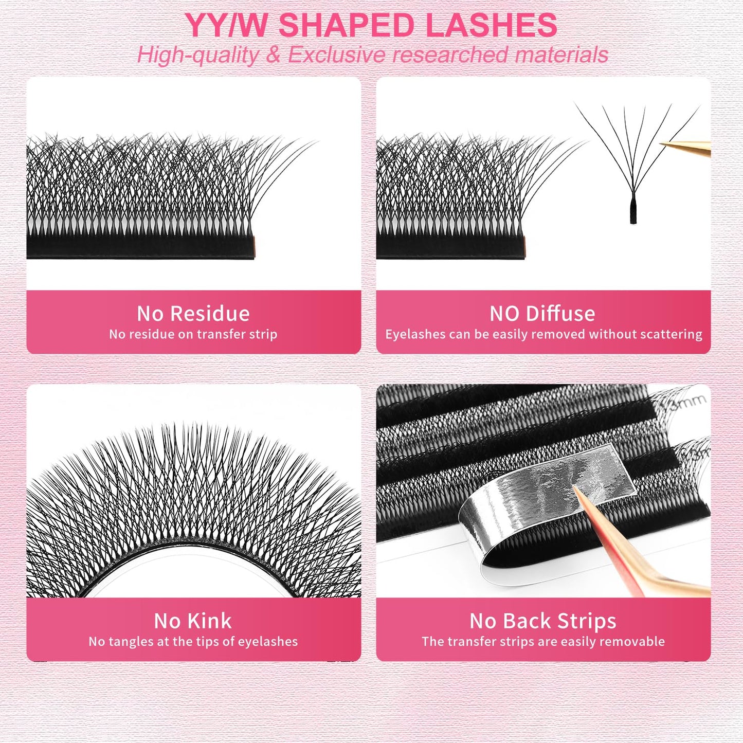W Lash Extensions Supplies 6D Eyelash Extensions W Shape 0.07mm Thickness D Curl 15mm Premade Fans Easy Fan Lashes Volume Matte Black 12 Rows Crisscross Eye Lashes(W-6D-0.07-D,15mm)