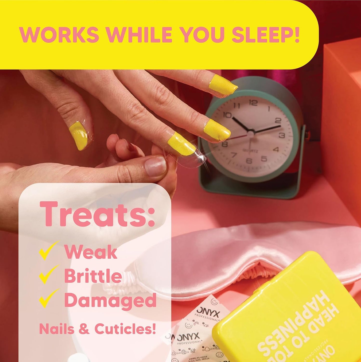 Onyx Professional Hard as Hoof S.O.S Nail Patches - Nail and Cuticle Strengthening Treatment Repair Patches, Nail Growth, Repair, 20 Count