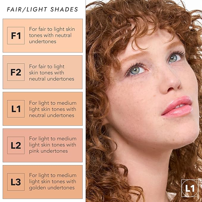 COVER FX Pressed Mineral Foundation - Shade L1 - Weightless Powder Foundation - Buildable Light to Full Coverage - Matte Finish - All Skin Types