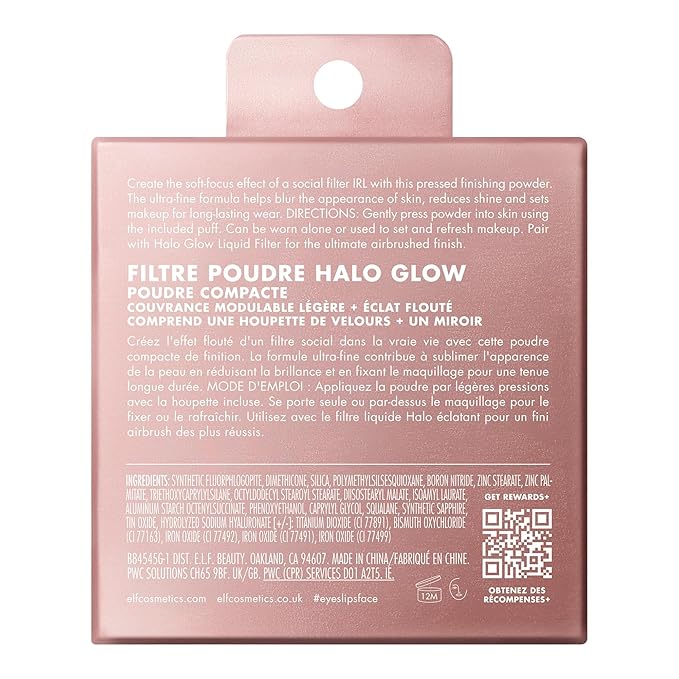 e.l.f. Halo Glow Powder Filter, Ultra-fine Finishing Powder, Smooths The Look of Pores & Fine Lines, Creates A Soft-Focus Glow, Vegan & Cruelty-Free, Light Neutral