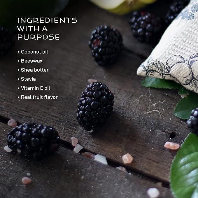 Farmstead Apothecary 100% Natural Lip Balm with Organic Beeswax, Organic Shea Butter & Organic Coconut Oil, Boysenberry Vanilla 0.2oz (Pack of 2)