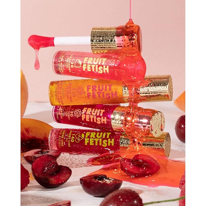 Milani Fruit Fetish Lip Oil with Vitamin E for Instant Hydration, Fruit Extract Infused Lip Treatment and Moisturizing Lip Gloss - Raspberry Peach