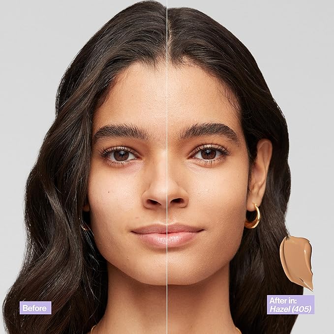 REVLON Illuminance Skin-Caring Liquid Foundation, Hyaluronic Acid, Hydrating and Nourishing Formula with Medium Coverage, 305 Medium Sand (Pack of 1)