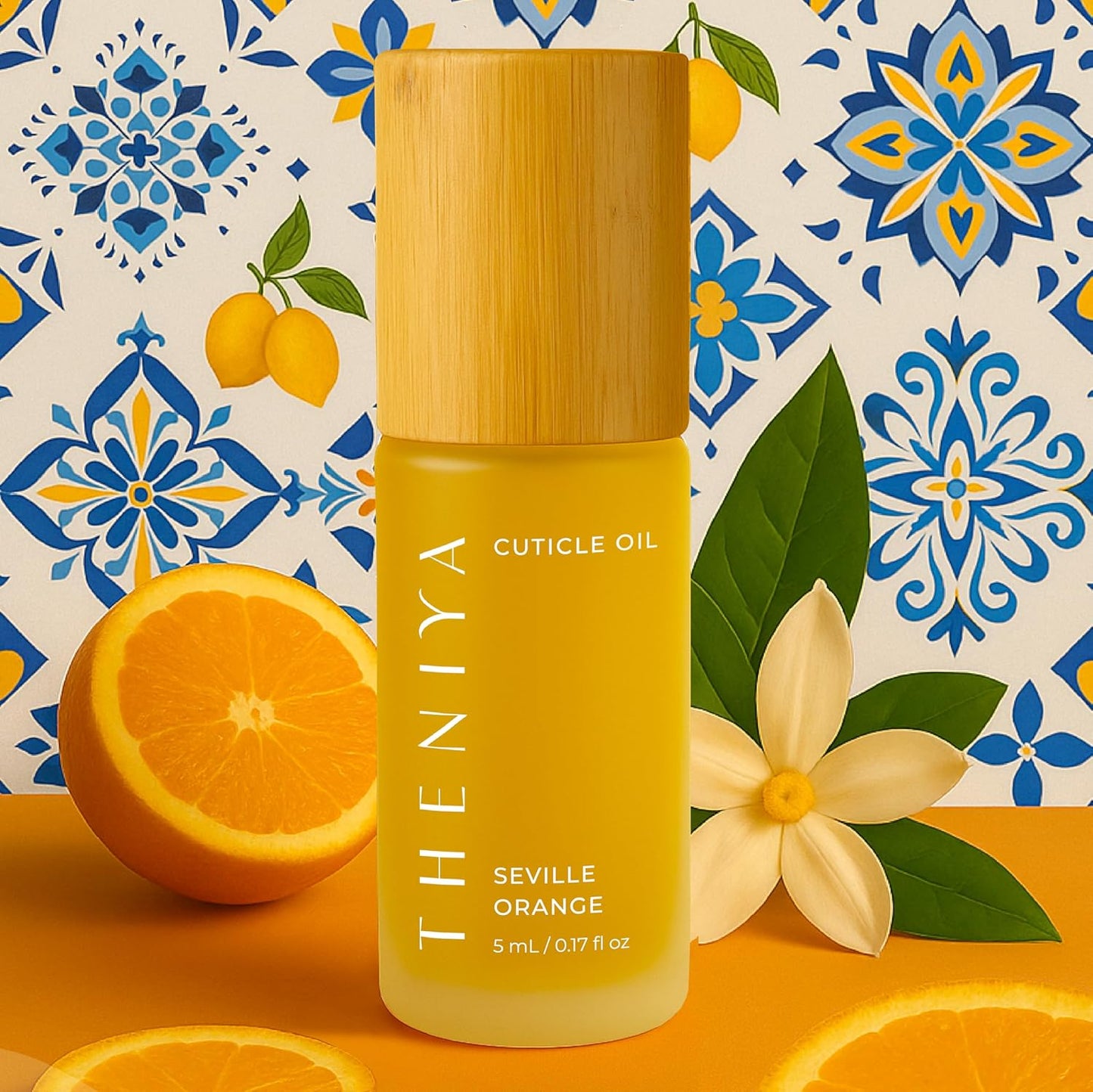 Cuticle Oil for Nail Strengthening and Growth – Hydrating, Vegan, Organic Formula with Jojoba & Vitamin E | 3 Signature Fragrances | 5mL Roll-On (0.17 Fl Oz, Orange Fragrance)