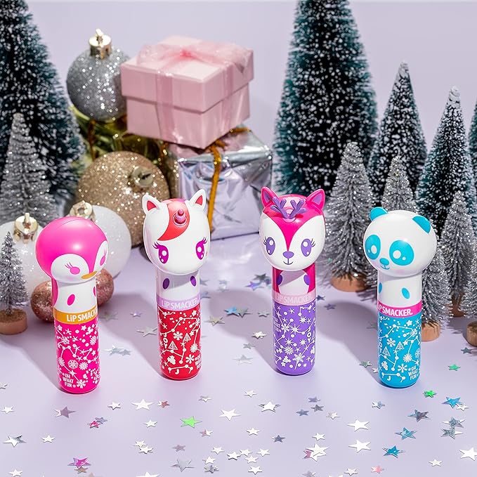 Lip Smacker Lippy Pals Unicorn Holiday, Flavored Moisturizing & Smoothing Soft Shine Lip Balm, Hydrating & Protecting Fun Tasty Flavors, Cruelty-Free & Vegan - Cotton Candy Dream