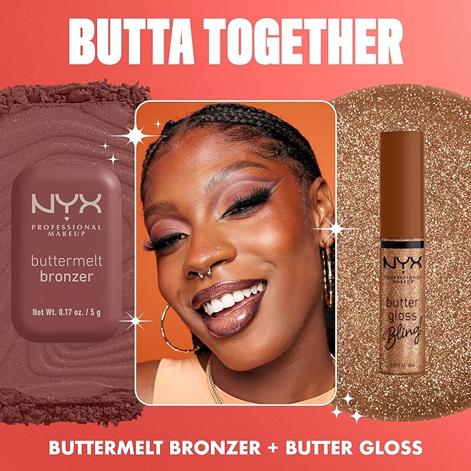NYX PROFESSIONAL MAKEUP Butter Gloss Bling Lip Gloss, Non Sticky and Shiny Vegan Lip Makeup - She Got Money