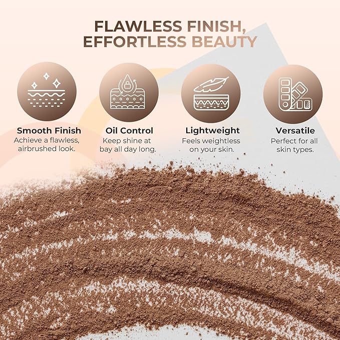 (8 Ounce) (EBONY) Foundation Powder Refill By Sweet Face Minerals, Lightweight Mineral Loose Makeup Powder with SPF 20, Full Coverage Flawless Finish, Talc-free, Cruelty-Free, Refillable Pouch