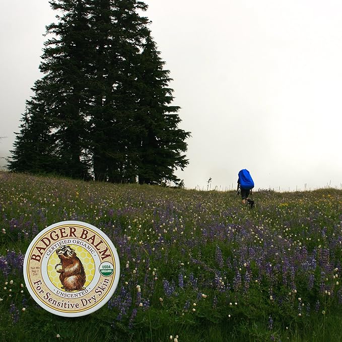 Badger - Unscented Dry Skin Balm, Sensitive Skin Balm, Moisturizing Balm for Dry Cracked Skin, Unscented Balm, Skin Moisturizer Balm, 2 oz (2 Pack)