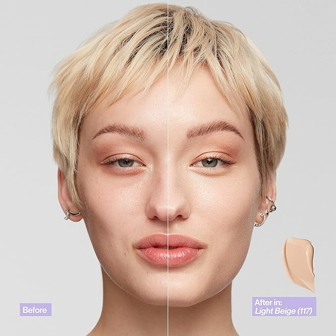 Revlon Illuminance Skin-Caring Liquid Foundation, Hyaluronic Acid, Hydrating and Nourishing Formula with Medium Coverage, 113 Ivory Beige (Pack of 1)