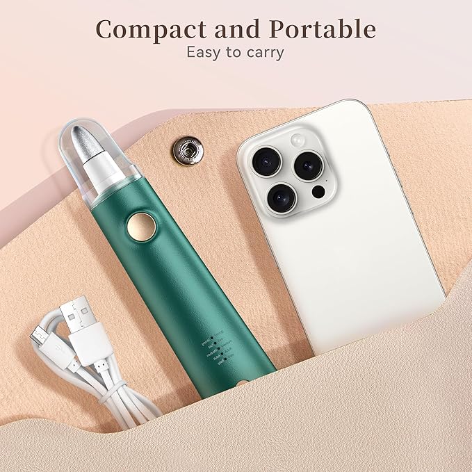 Electric Nail Drill, 8-in-1 Cordless Electric Nail File with LED Light, 5 Speeds Rechargeable Manicure and Pedicure Kit Hand Foot Care Tool for Nail Grinder Trim Polish for Women Baby